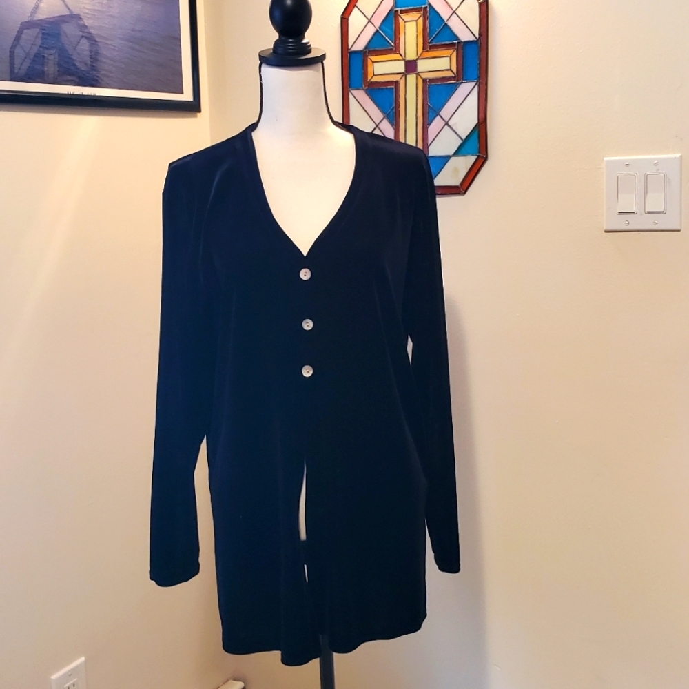 Denim&Co. Black Velvet Top